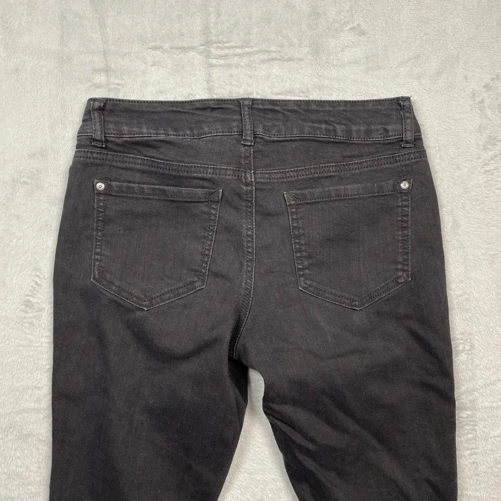 L.E.I. Emma Moto Jeggings Women Size 9 Black Ribbed Knee Slim Fit Stretch Pants